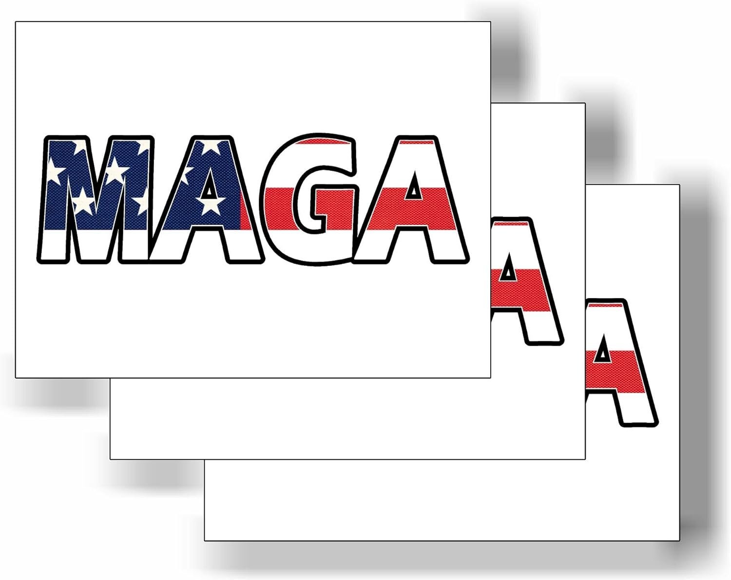 3 Pack Eco Trump MAGA Flag Bumper Magnet 4 in x 3 in