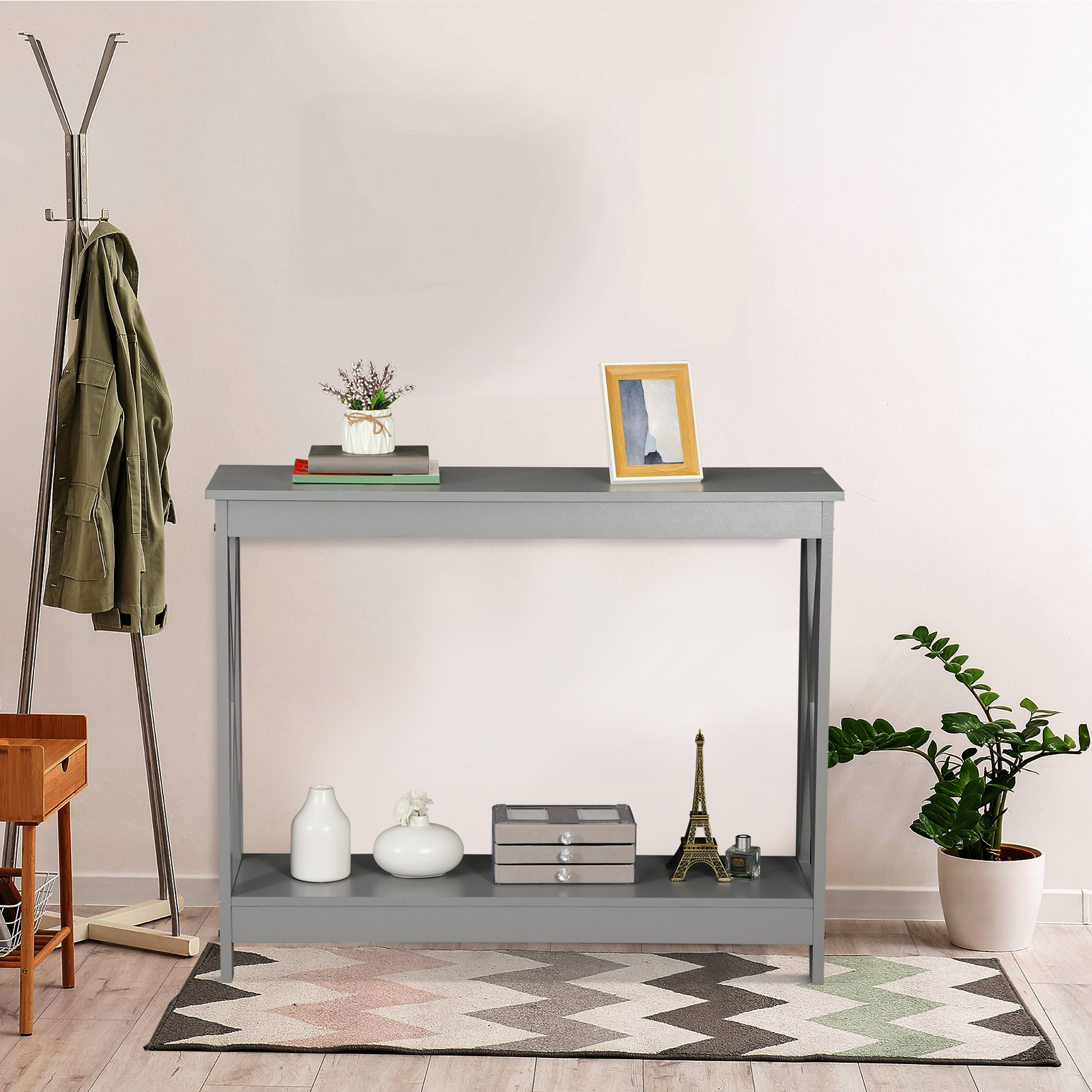 39" Console Table Along Bed Accent Side Stand Display Storage Shelf Entryway