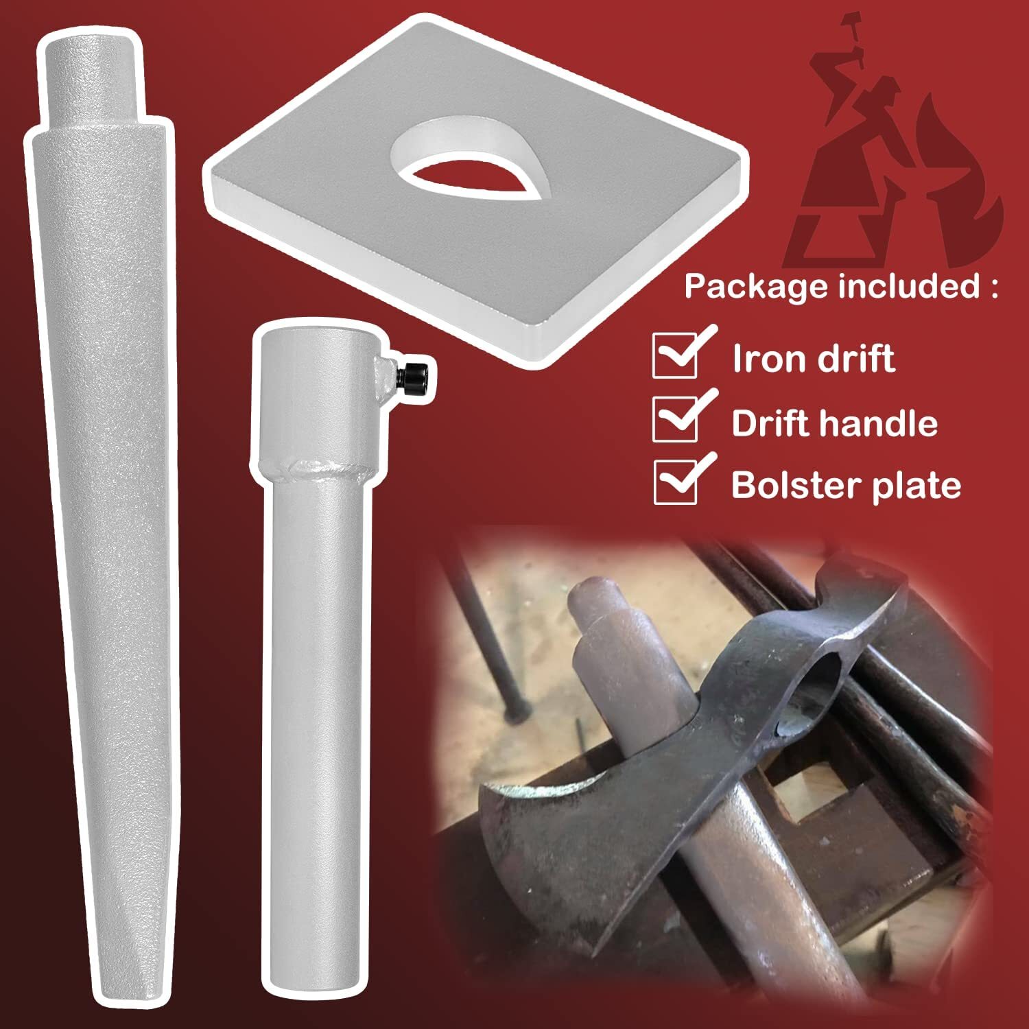 Blacksmith Tomahawk Drift Set, for Blacksmithing Hand-Made Tomahawk, 3 Piece