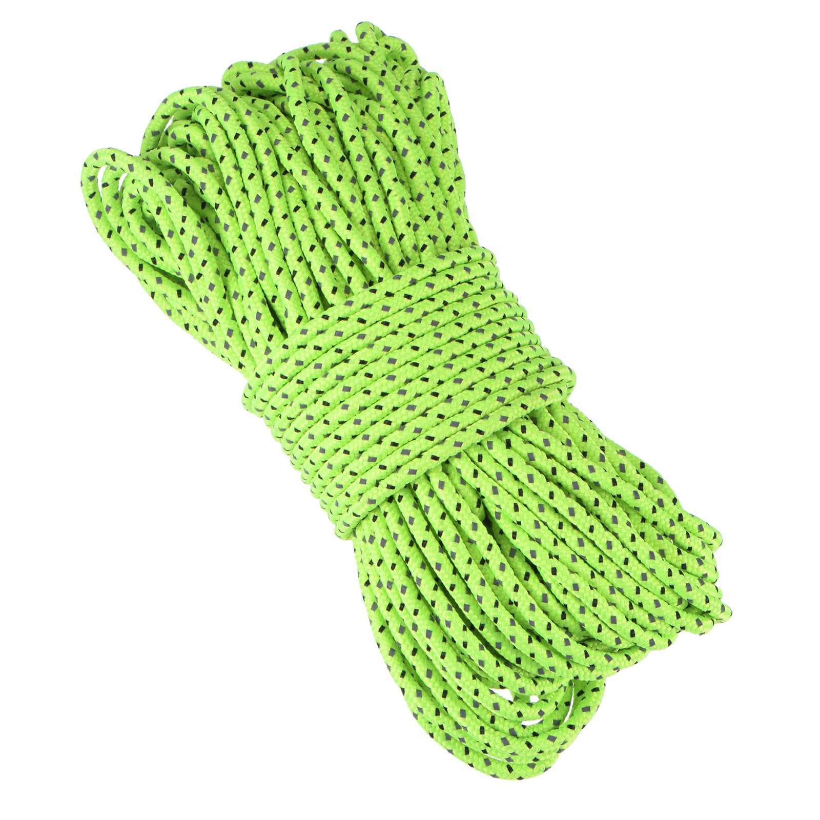 1Pcs 2.5mm 65.62ft Tent Rope Camping Polyester Fluorescent Reflective Green