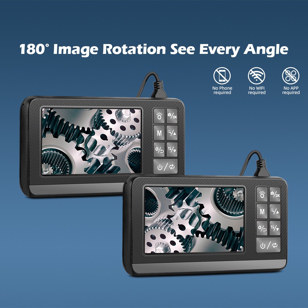 Dual Lens 5M IP67 Waterproof Inspection Camera Integrated Display Screen