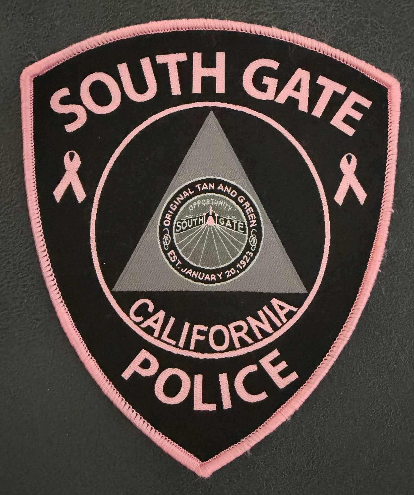 California Pink Patch. South Gate Police Dept.