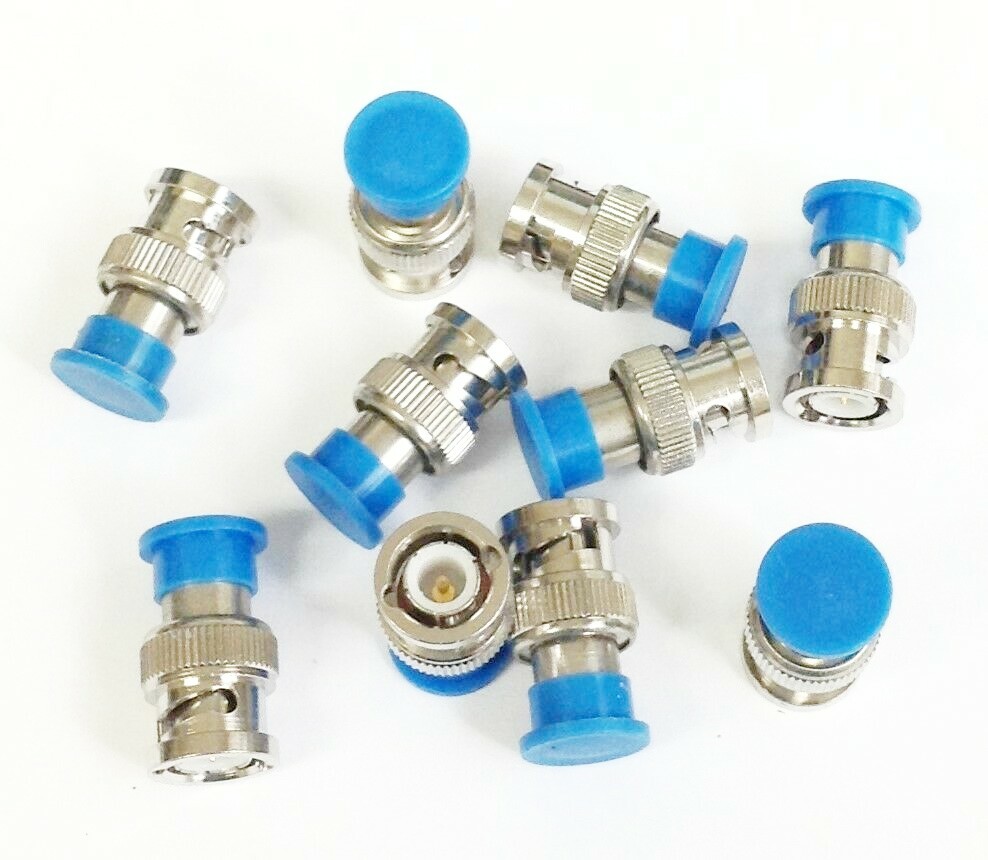 (10) Belkin Audio Video 75 Ohm Coaxial BNC Typical Termination Plugs - Blue
