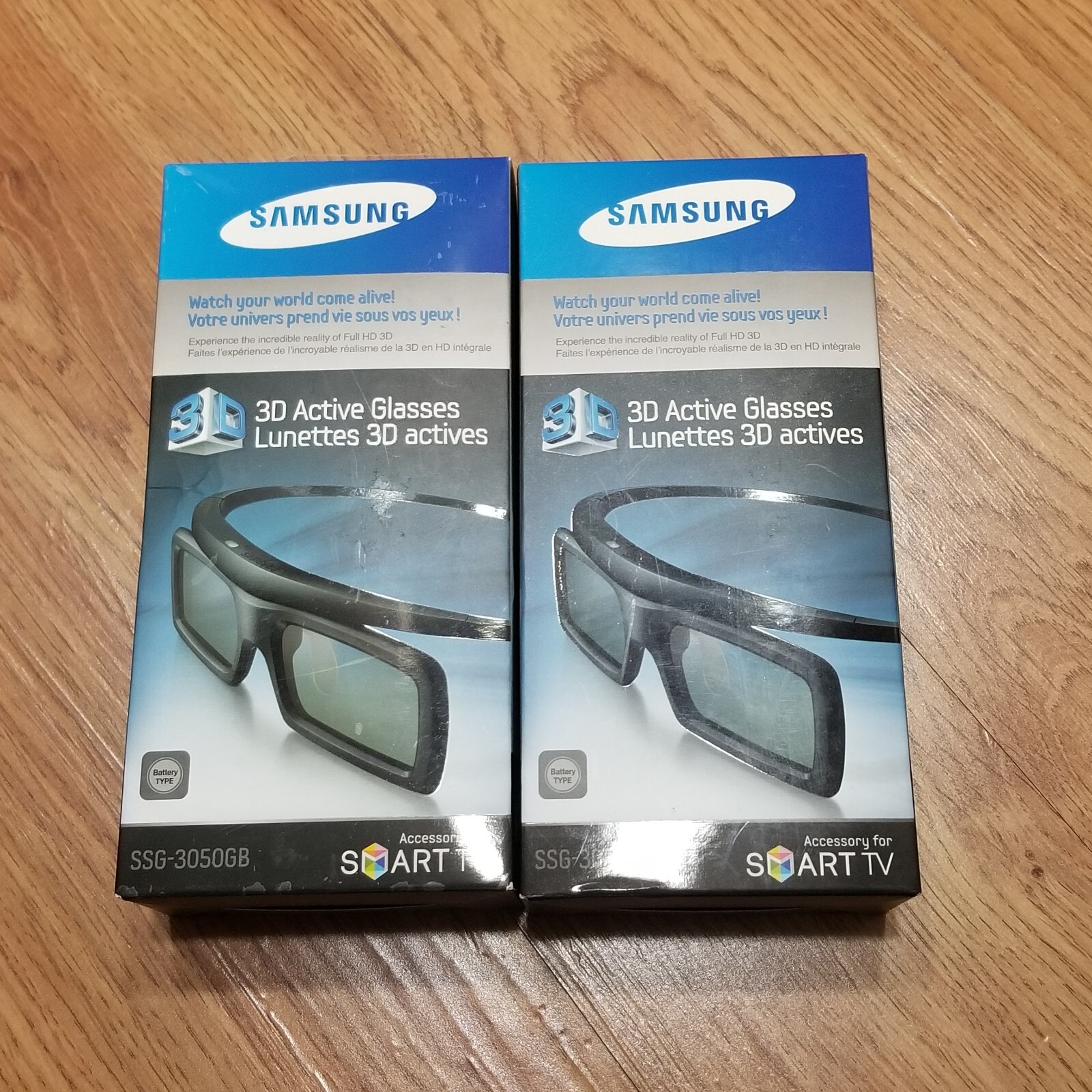 2 Samsung 3D Active Glasses Model SSG-3050GB Battery Type New Accessory Smart TV