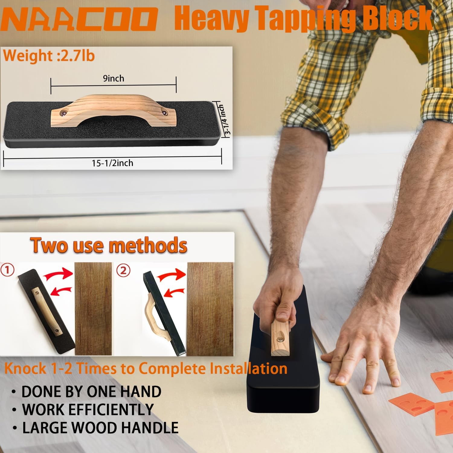 Complete Flooring Installation Kit - Tapping Block, Pull Bar, Spacers & Mallet
