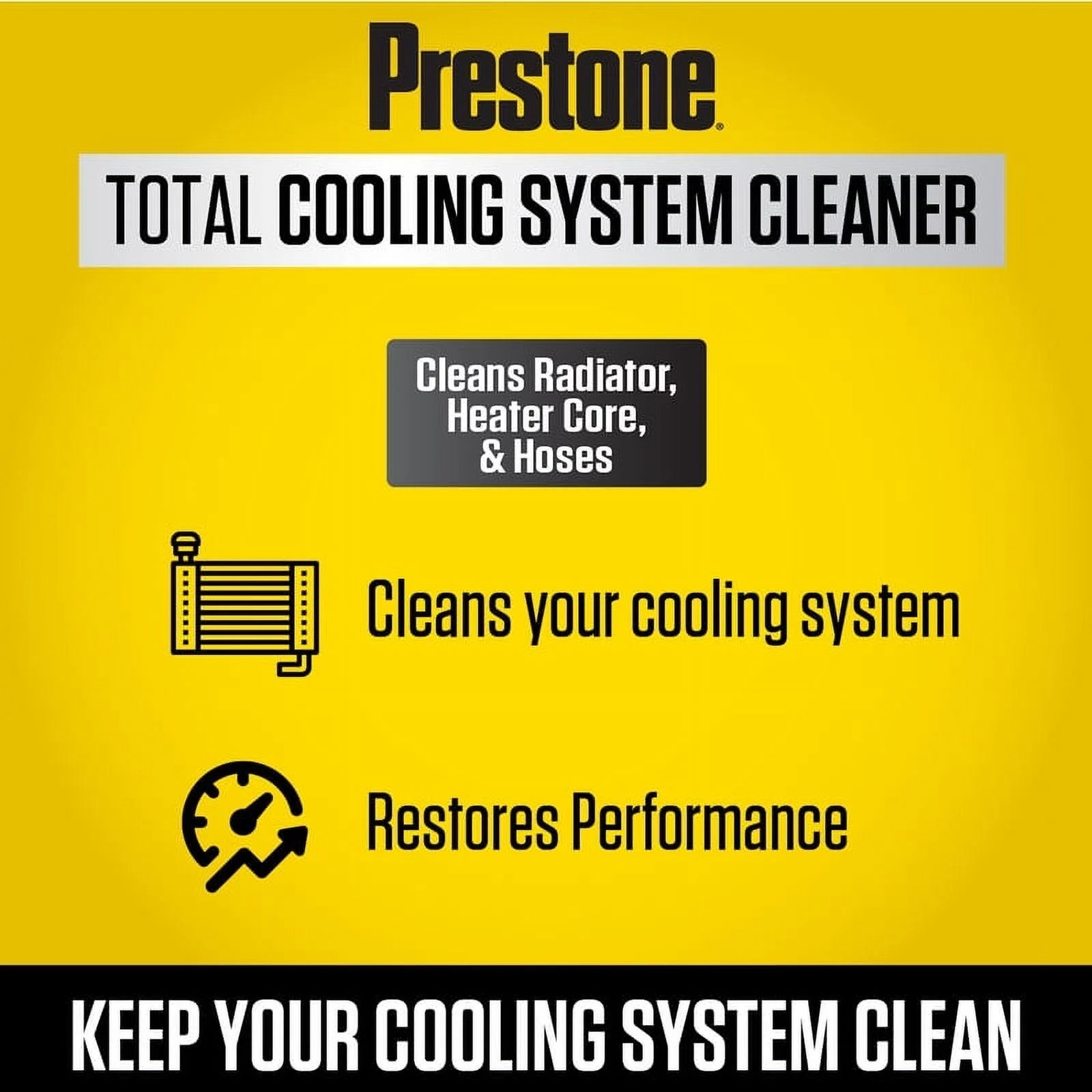 Prestone Total Cooling System Cleaner 32oz (Pack of 4) Radiator Flush & Degrease