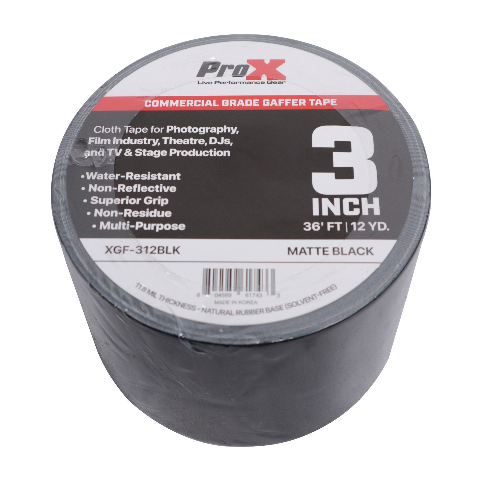 Lot Of 24 Rolls Matte Black Commercial Gaffer Tape Non-Residue 3" X 12 Yards