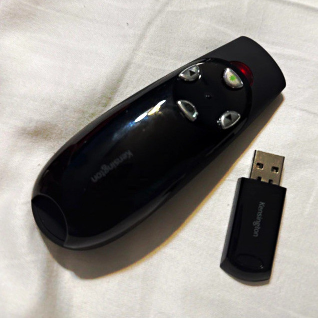 Kensington Wireless Presenter Pro Green Laser Pointer w/ USB Receiver, Black