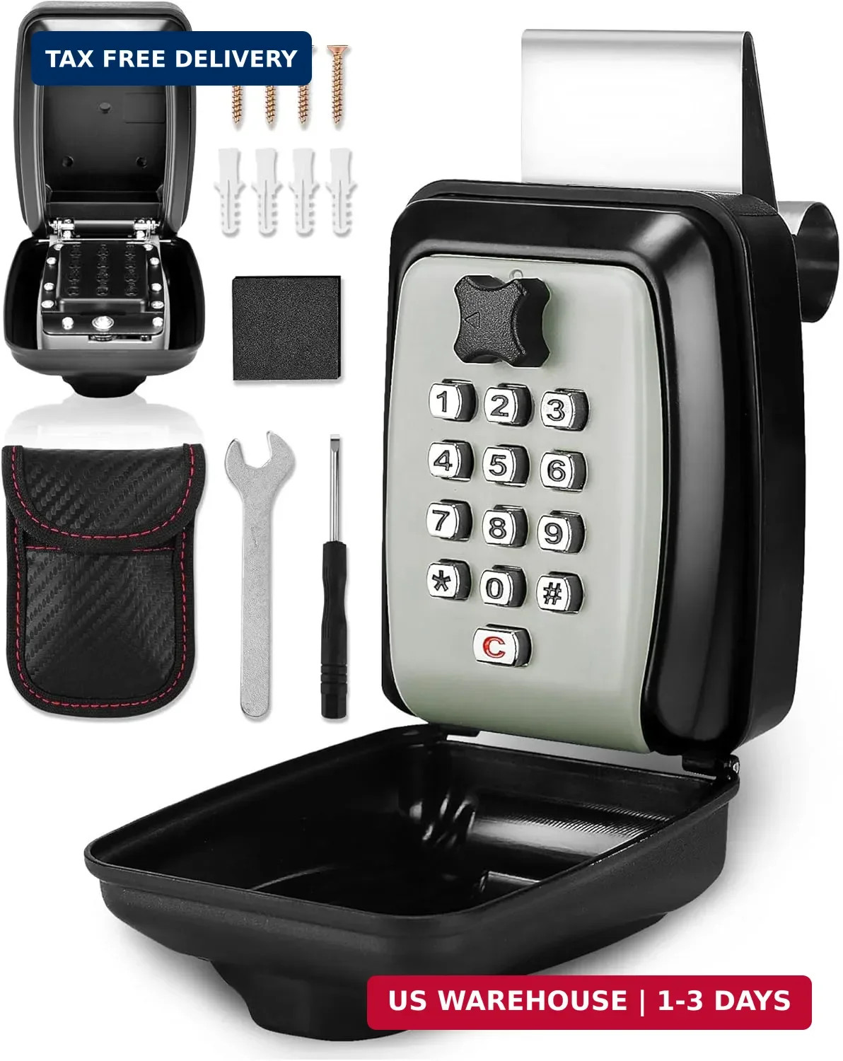 Car Lock Box Punch Button Combination Car Window Key Safe Box Portable