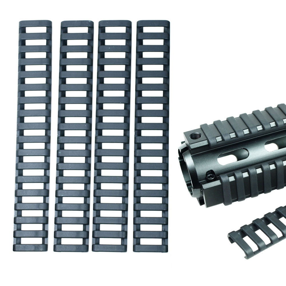 4 PC Heat Resistant Rifle Weaver Picatinny Ladder Rail Cover Black