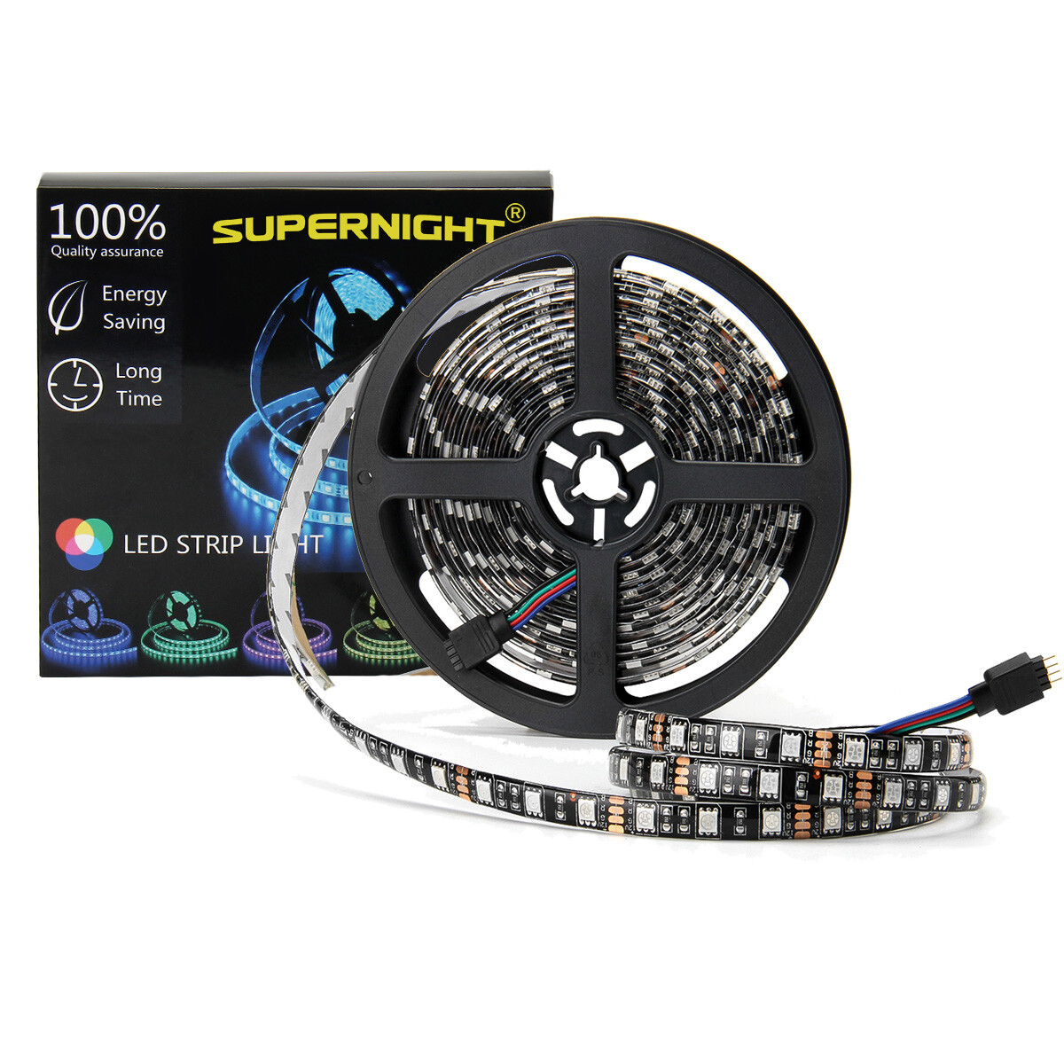 5M Black Roll RGB LED Strip Light Waterproof for Room Garden Xmas Party Decorate