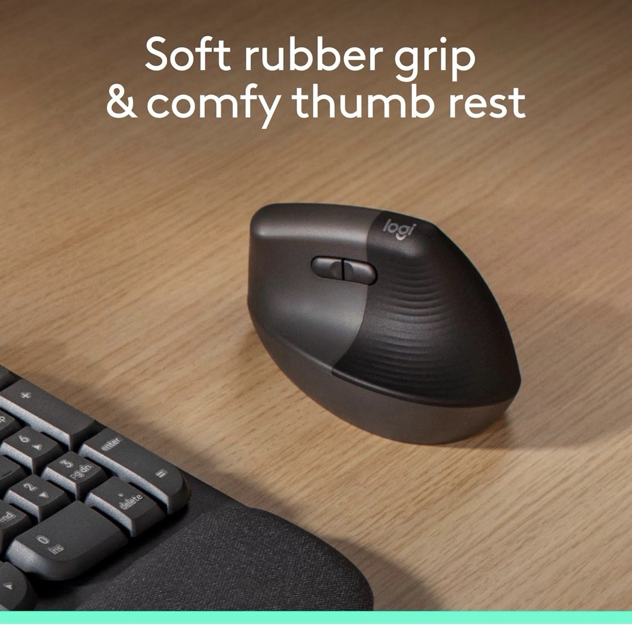 Logitech Lift Vertical Ergonomic Right-Handed Bluetooth/Wireless Optical Mouse