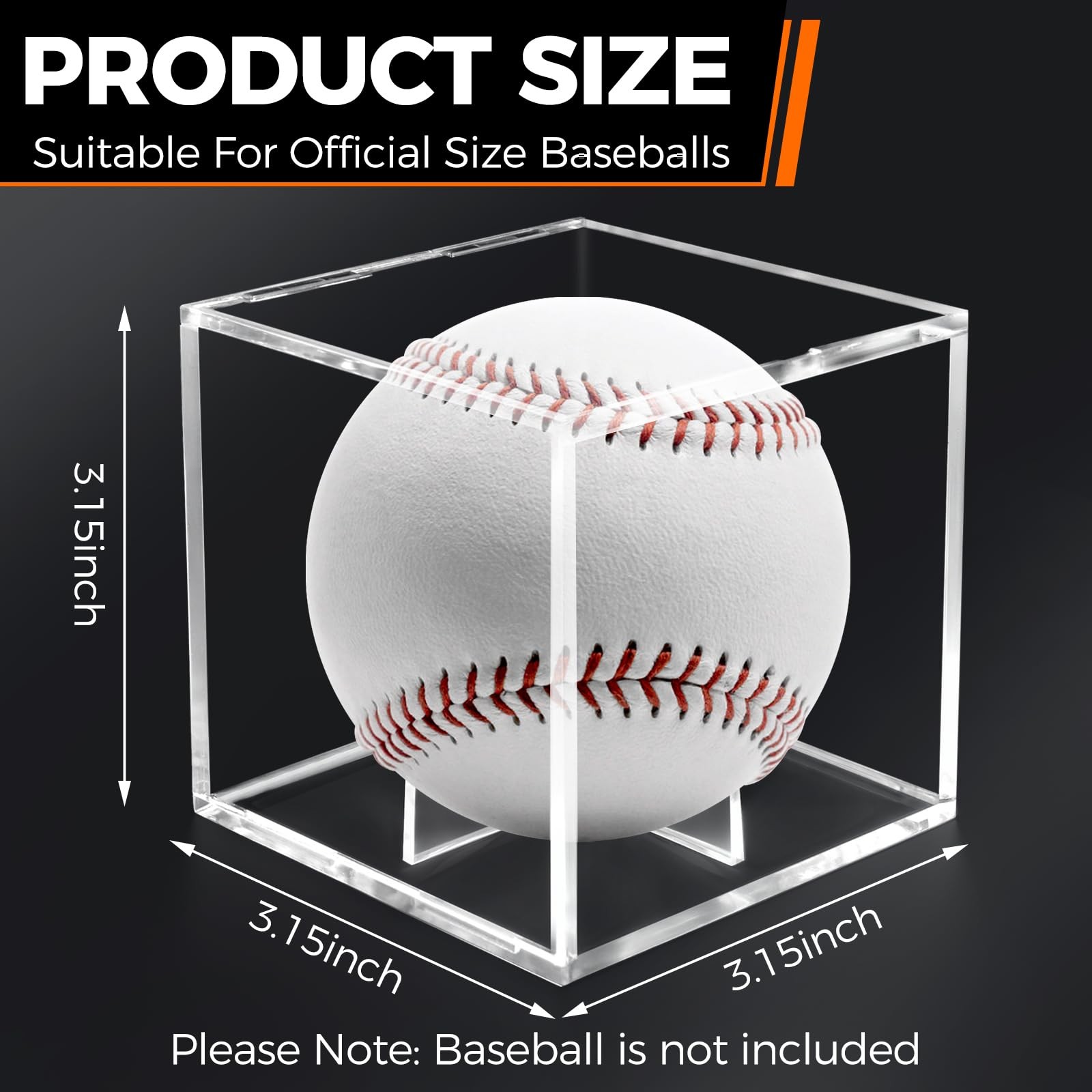 2 Pack Baseball Display Case, UV Protected Acrylic Baseball Holder Display case