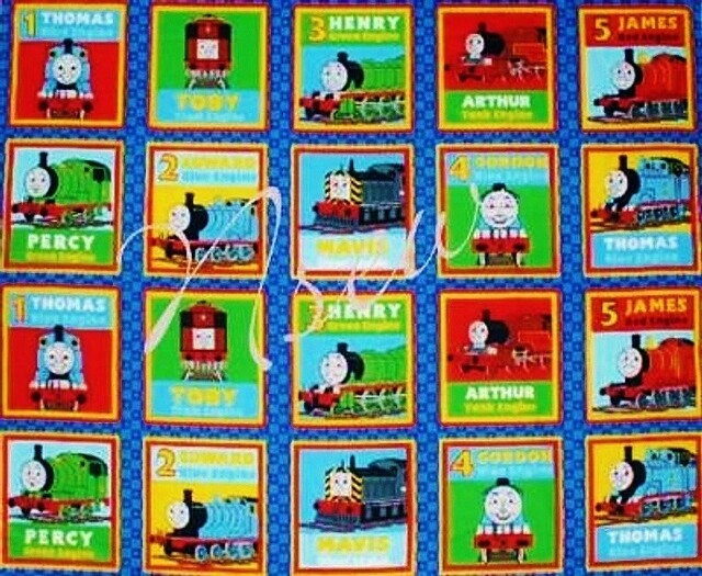 20 Thomas the Tank Engine and Friends Fabric Quilt Quilting Craft Blocks  BTY
