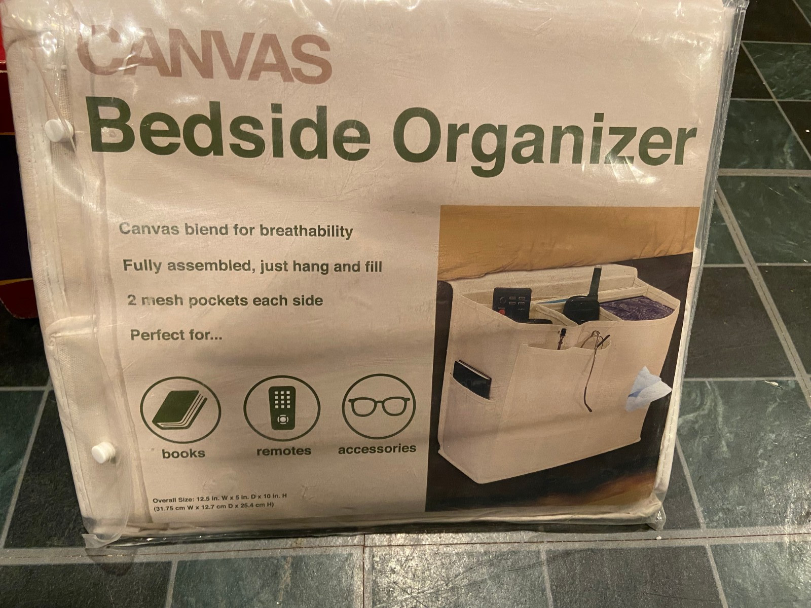 Canvas Bedside Organizer 12.5" X 5" X 10" NEW s1