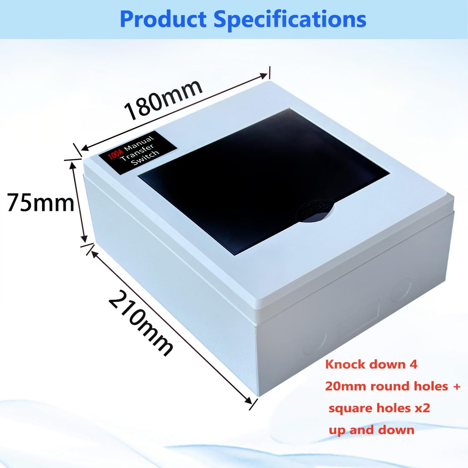 100A Generator Transfer Switch, Manual 120/240V, 24000W...