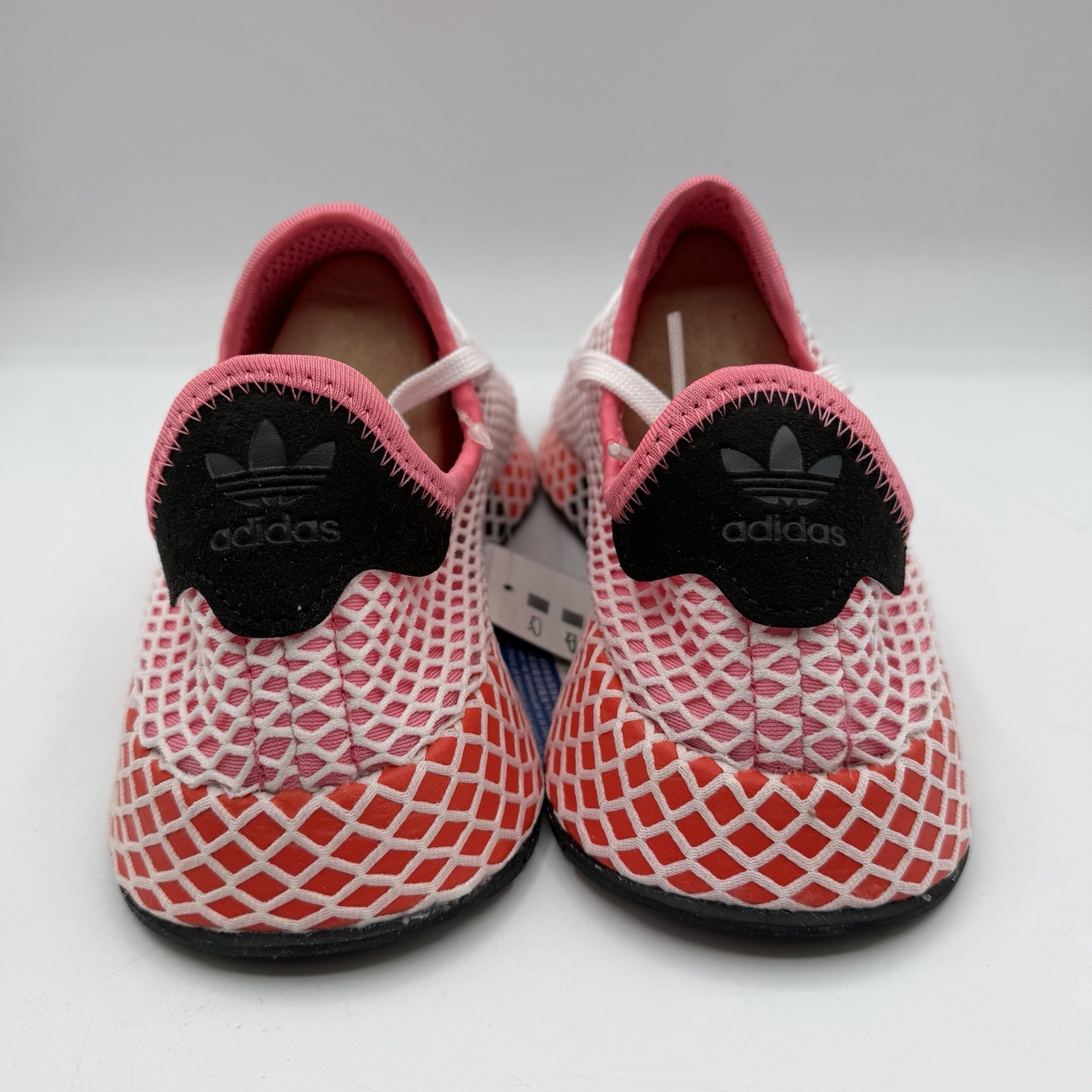 Adidas Deerupt Runner Running Shoes Womens 6.5 Chalk Pink/Orange Sneakers CQ2910