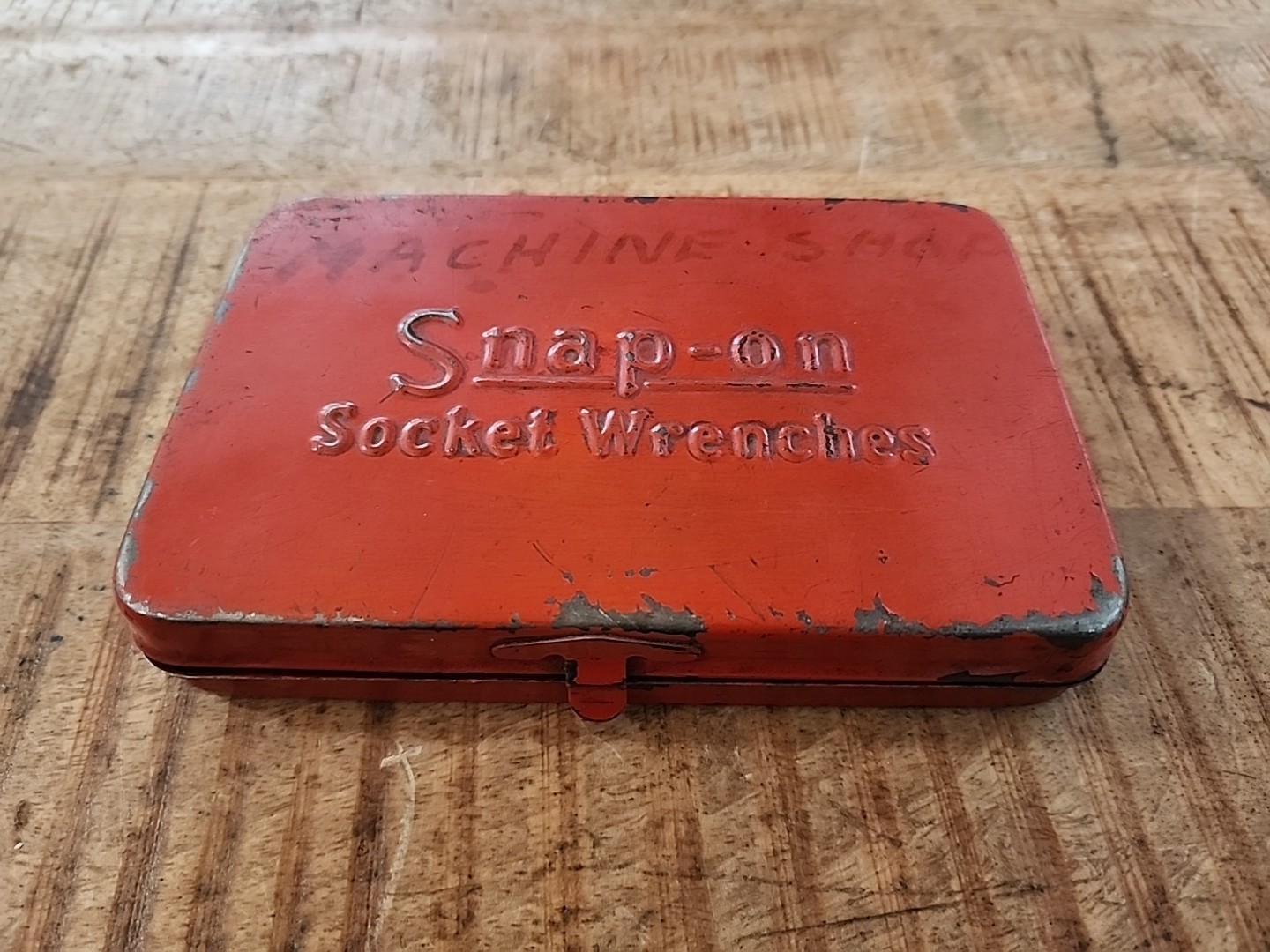 Vintage Snap On Socket Wrenches 1/4” Drive Red Metal Box Case - 20's to 50's ?