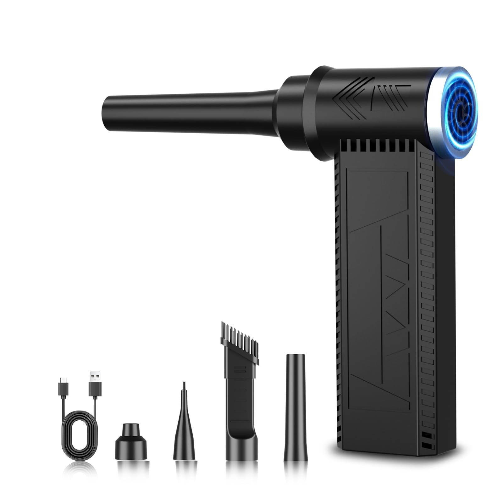 Cordless Electric Air Duster: 120,000 RPM High-Speed 4-Speed Adjustable Blowe...