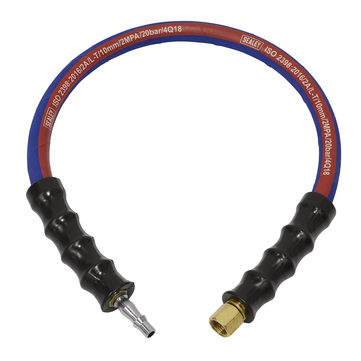 Sealey AH2R/38 Air Leader Hose 600mm x 10mm with Tail Piece and 1/4in BSP Union