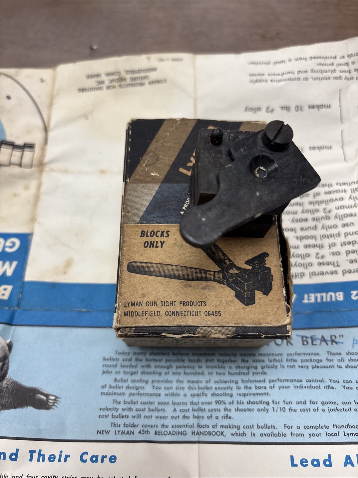Lyman Bullet Mould Blocks Single Cavity 375/942 (B-25)