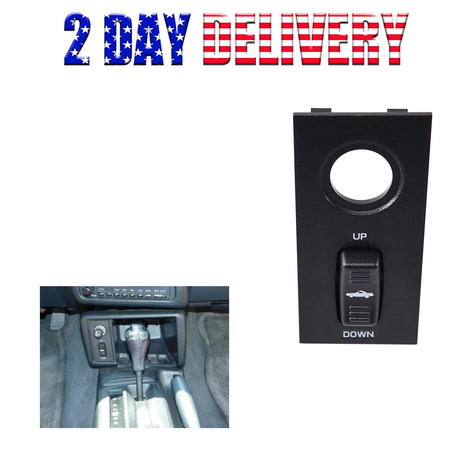 For 1994-1996 Chevy Camaro Convertible Top Switch Panel Black w/ Switch 10195571