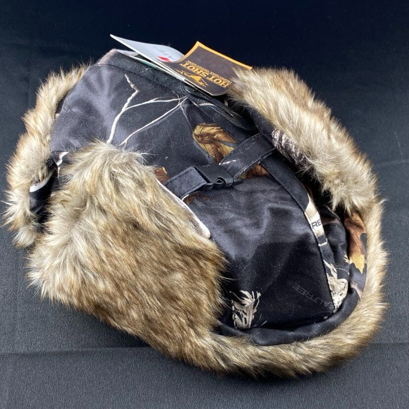 Hot Shot Camo Hat Fur Lined Ear Flaps Thinsulate RealTree Winter Trapper XL NEW