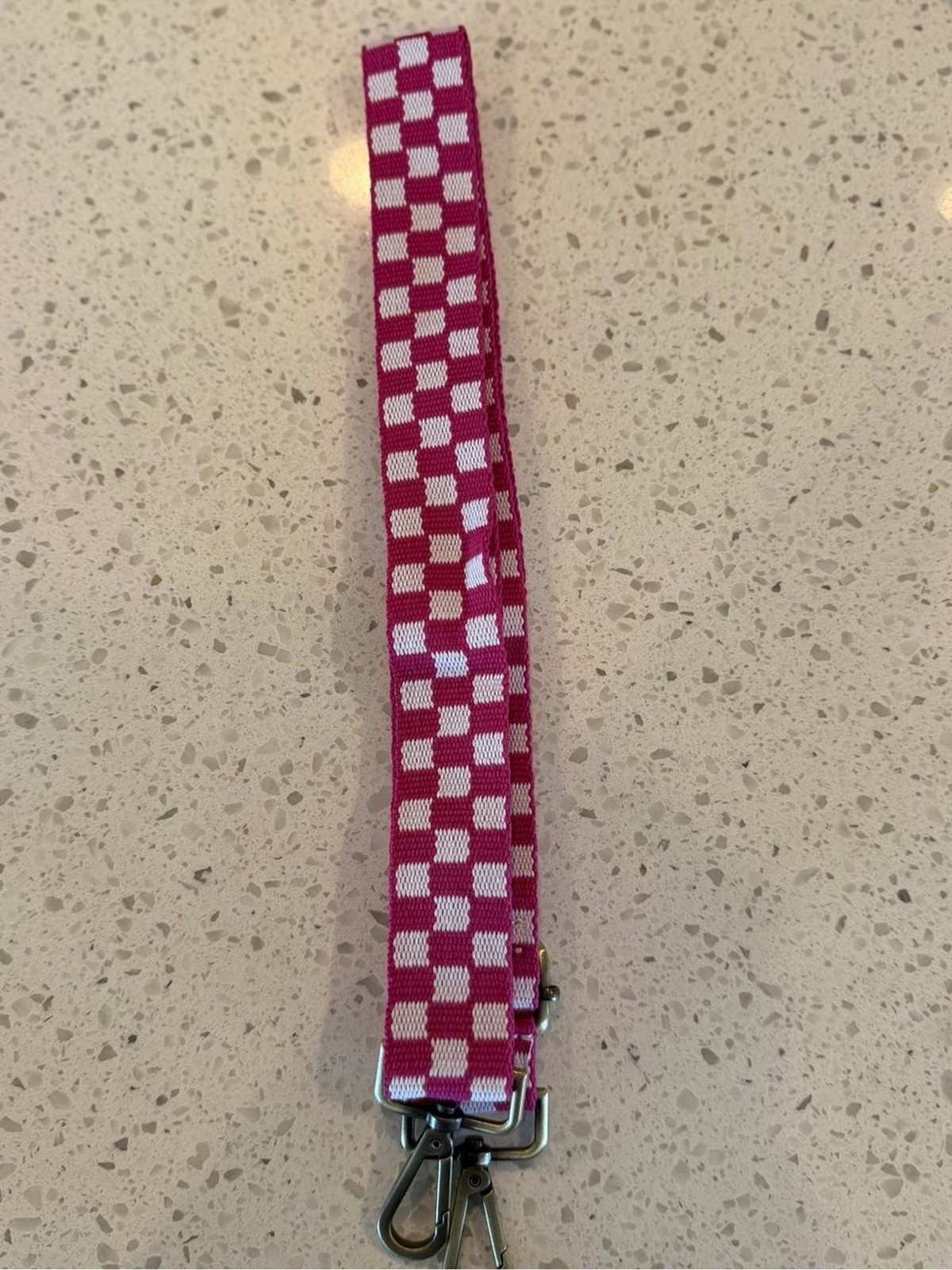 Bodomint Check Yourself Strap in Fuchsia and White Checkerboard Bag Strap NWOT