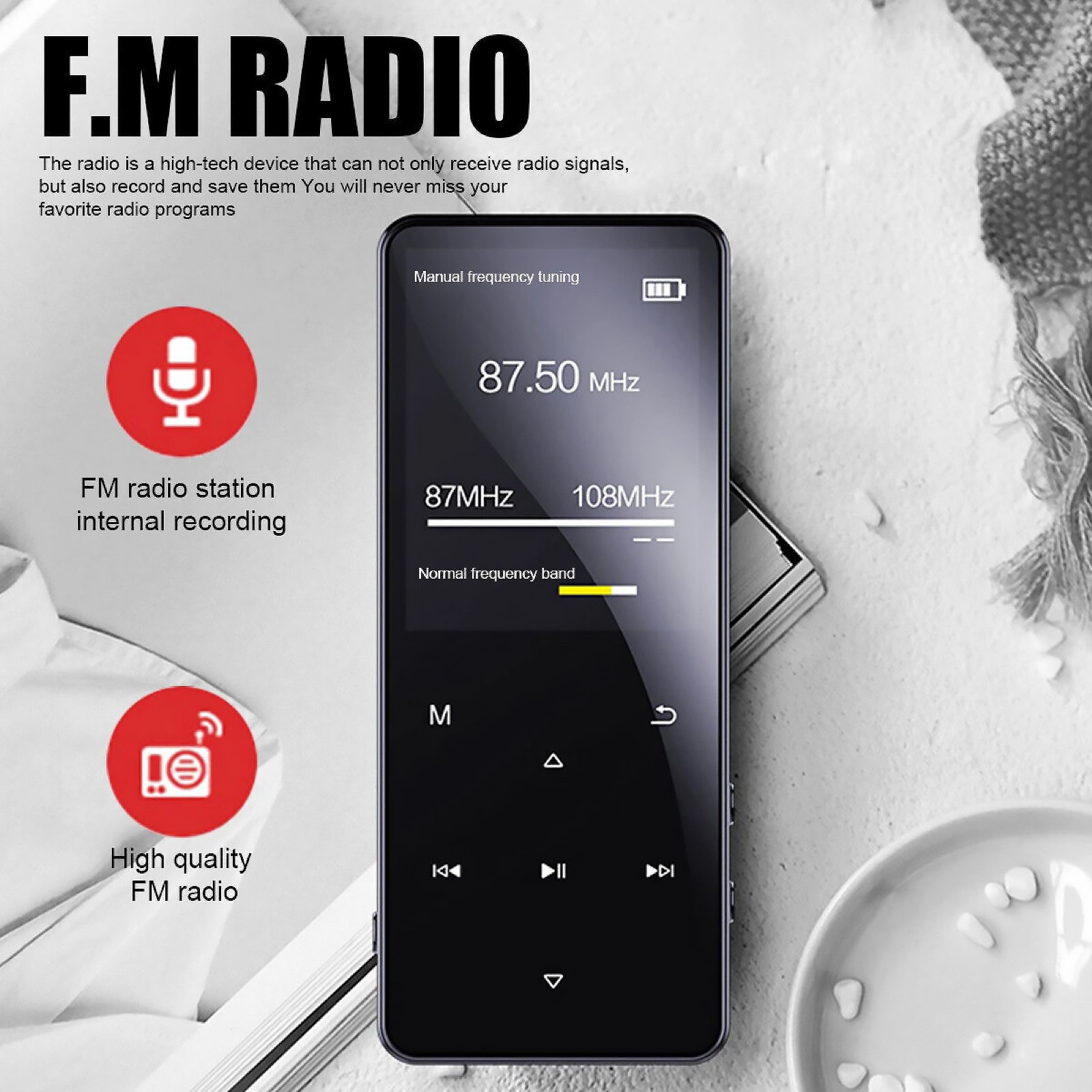 5.0 MP4/MP3 Player WIth 1.8-inch (diagonal) full-screen LED-backlit widescreen