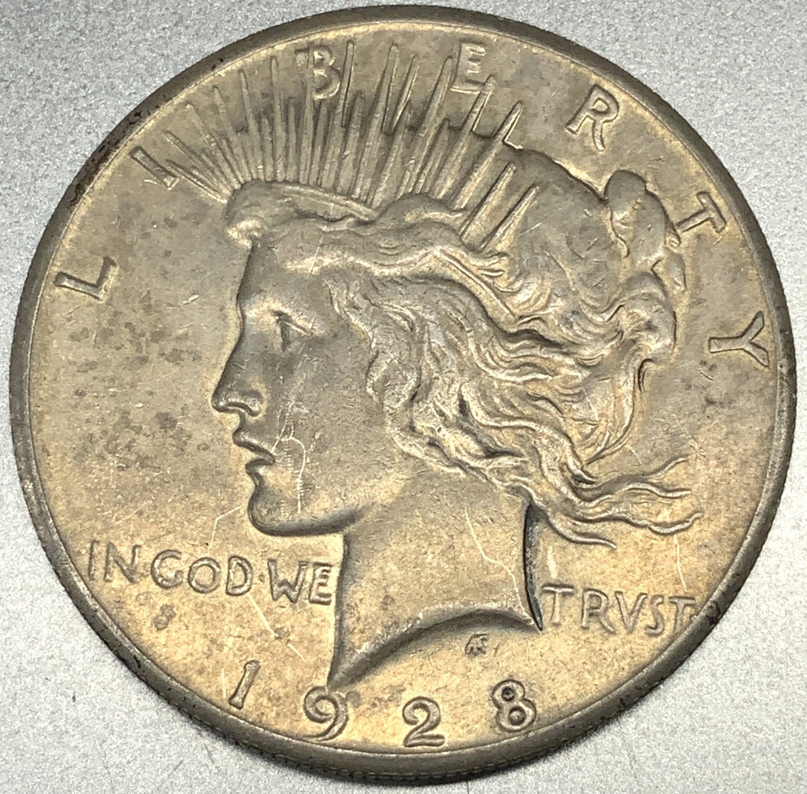 1928 Peace Silver Dollar Key Date Low Mintage Philadelphia 90% Silver VF -3931