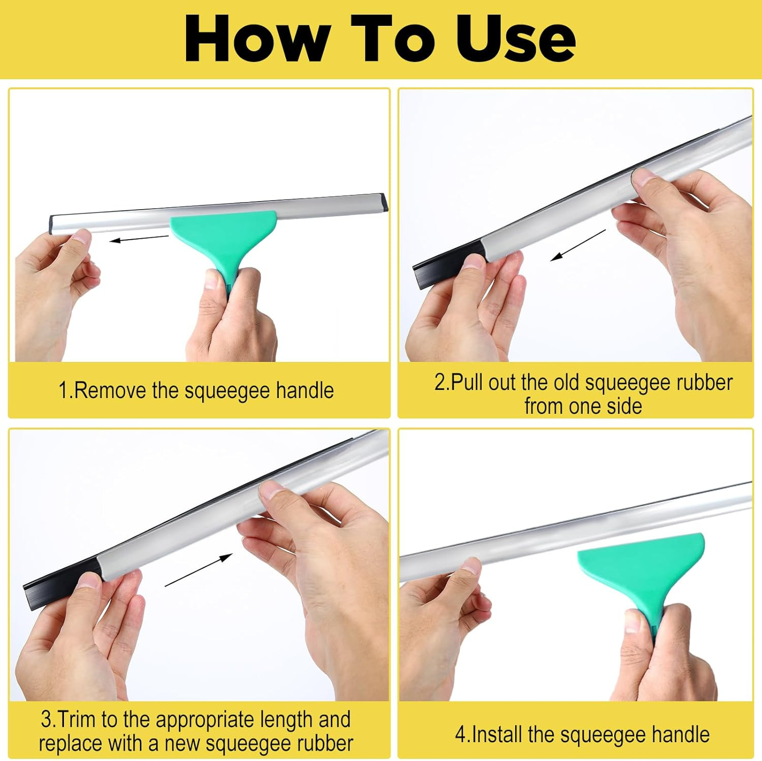Professional Cut-to-Size Replacement Rubber Squeegee Blade, 41" Household Squeeg