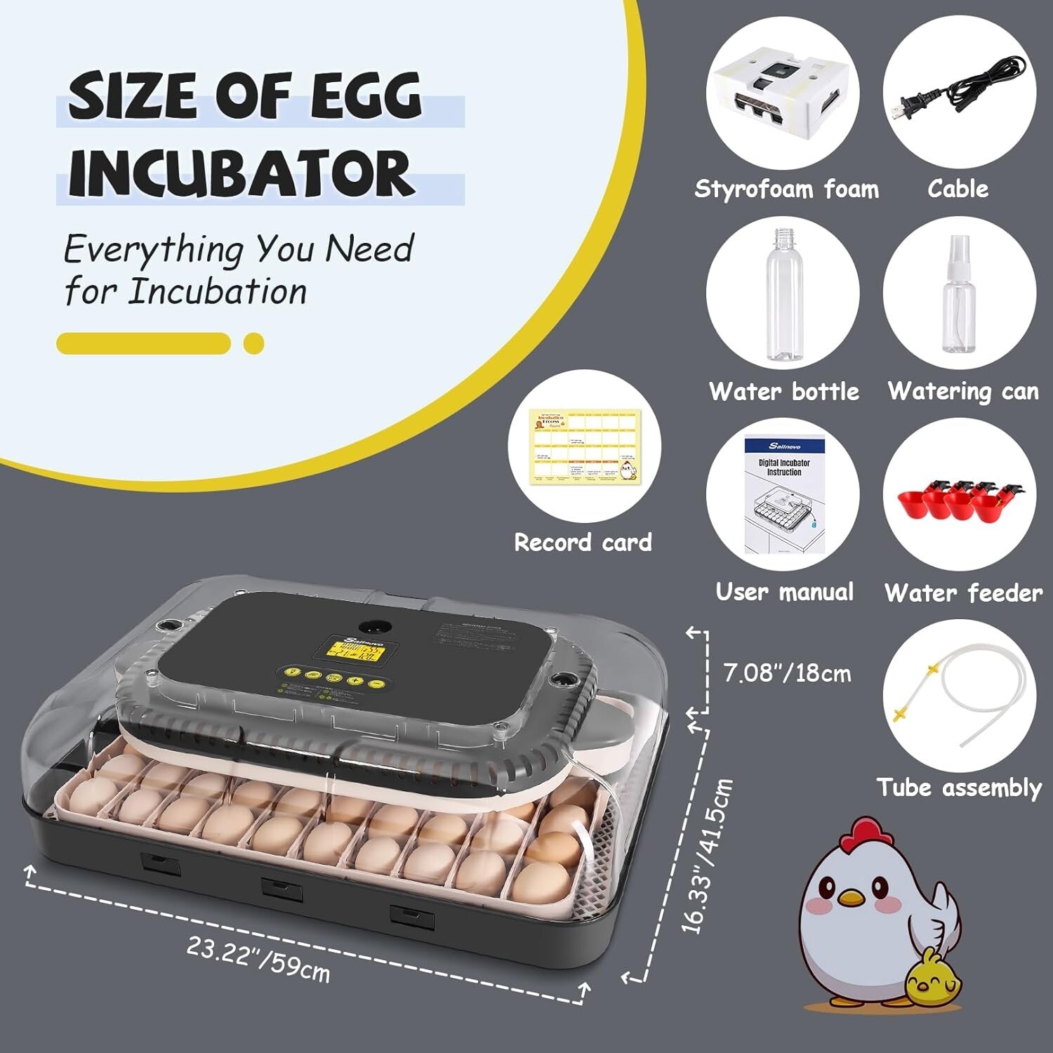 70 Egg Incubators for Hatching Eggs with Automatic Egg Turning and Egg Candler@