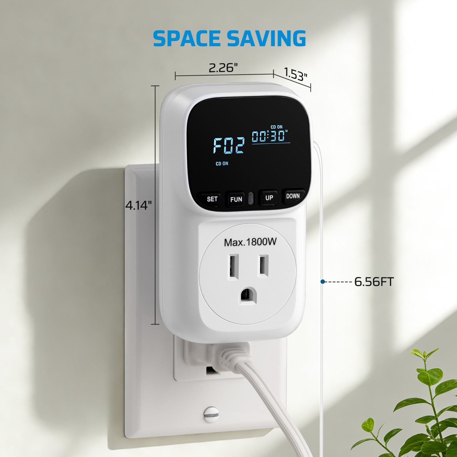 Digital Temperature Controller, Heavy Duty 15A/1800W Thermostat Outlet Plug, VA