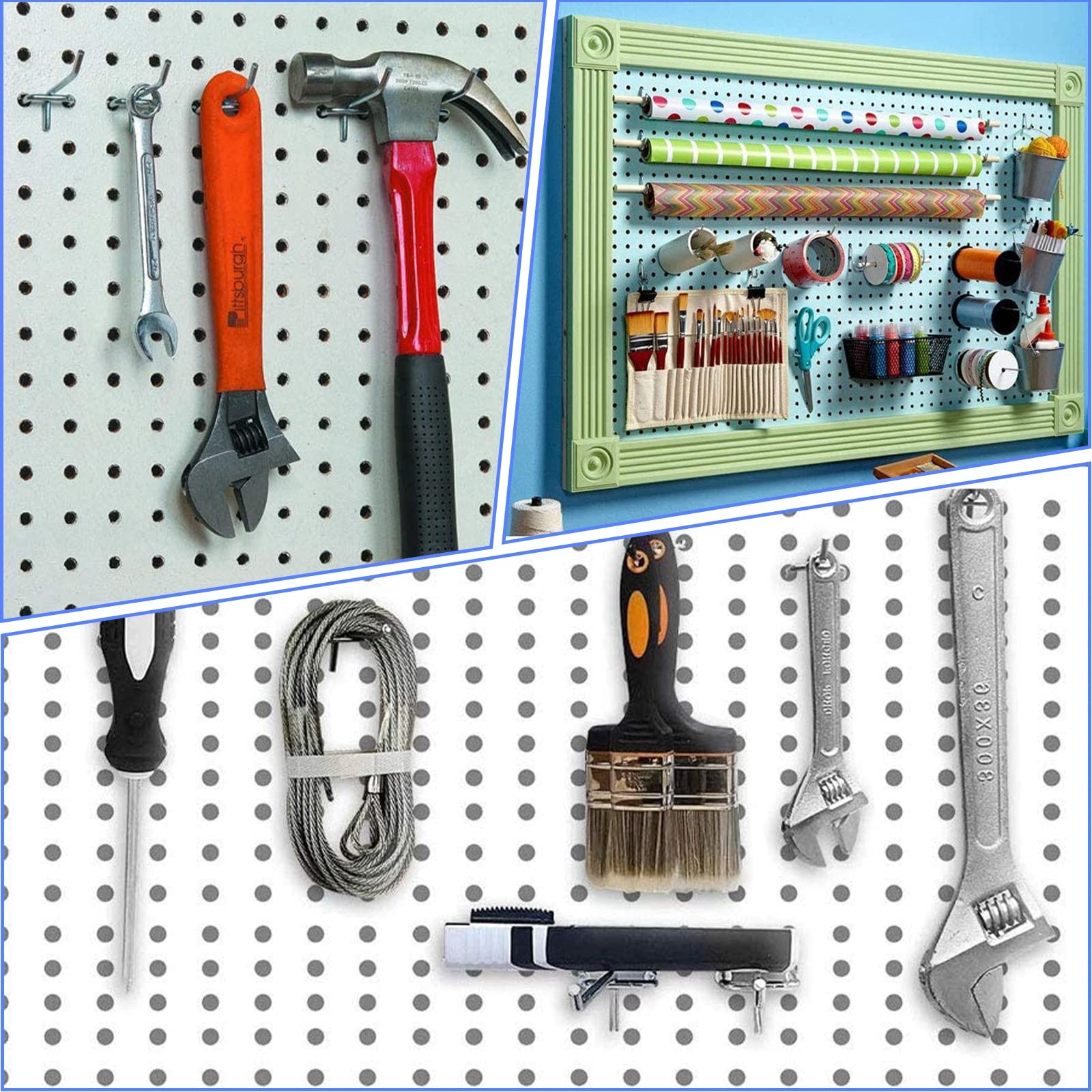 100 Pcs 4 Inch Black Pegboard Hooks for 1/4" 3/16" 1/8" Pegboard Storage