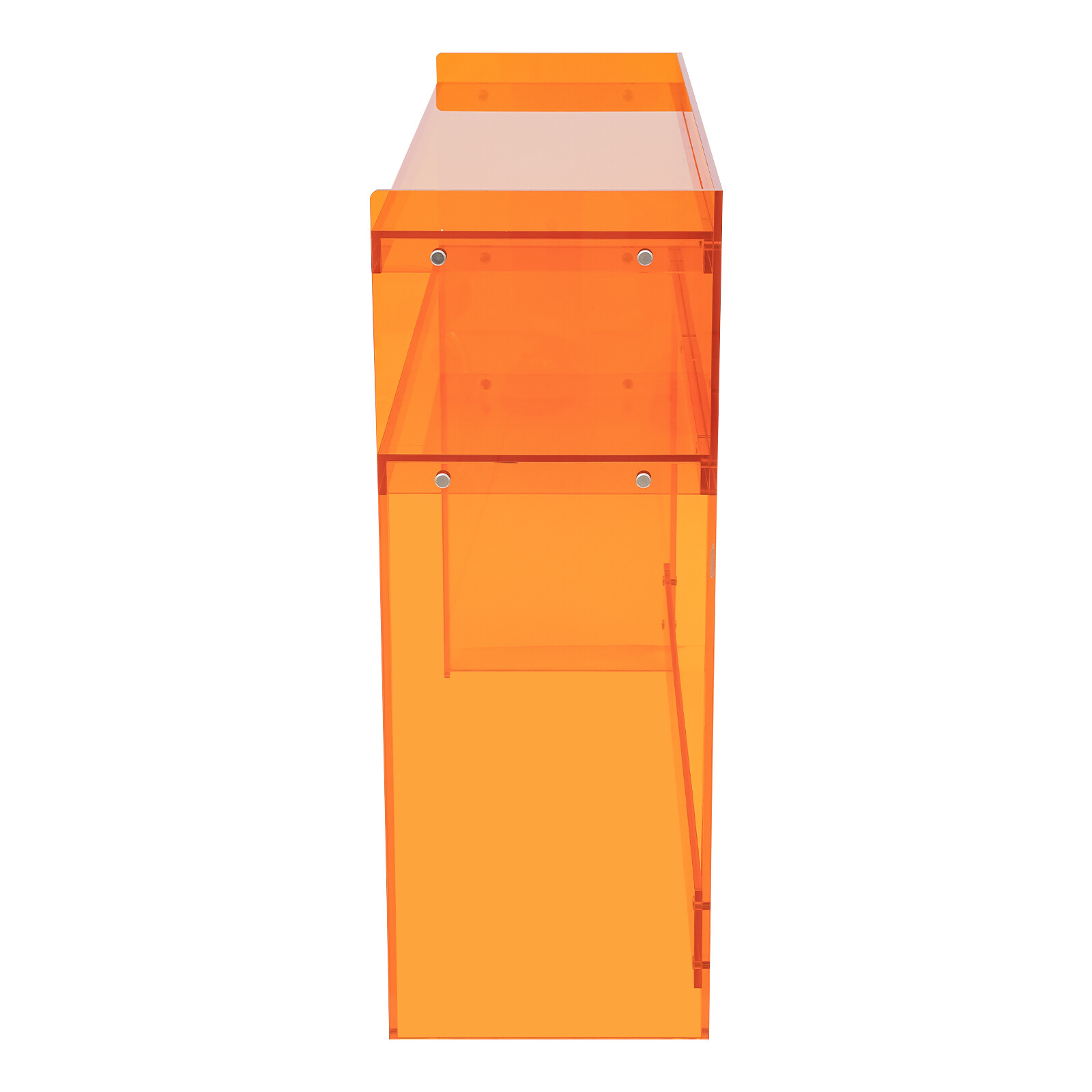 Small Entryway Table 2 Tier Acrylic Table Clear Entry Table Orange 100*30*80cm