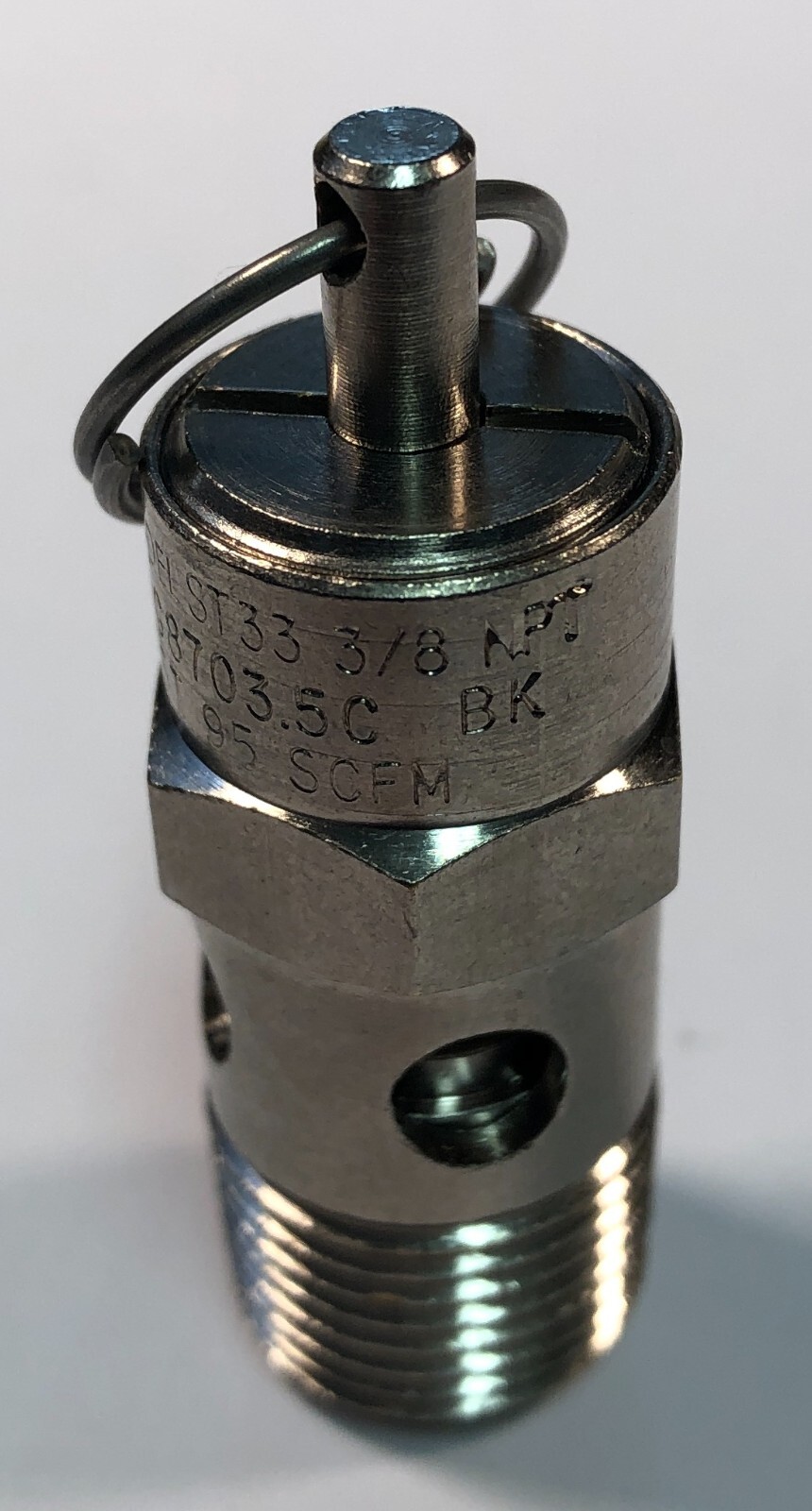 Control Devices SST Air Safety Valve: 3/8 in (M)NPT Inlet 100 PSI Preset