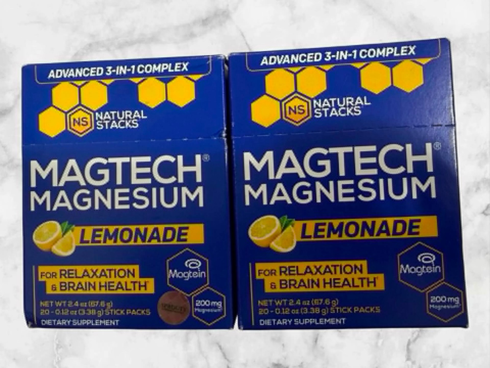 FOR 2 MagTech Magnesium Lemonade 20 Stick Packs 0.12 oz (3.38 g) Each NEW SHIP