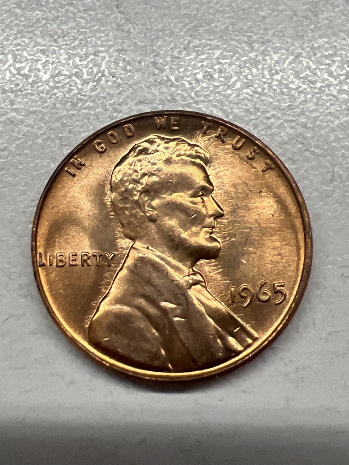 1965 Uncirculated Red Lincoln Memorial Cent Penny (B)  Free Shipping