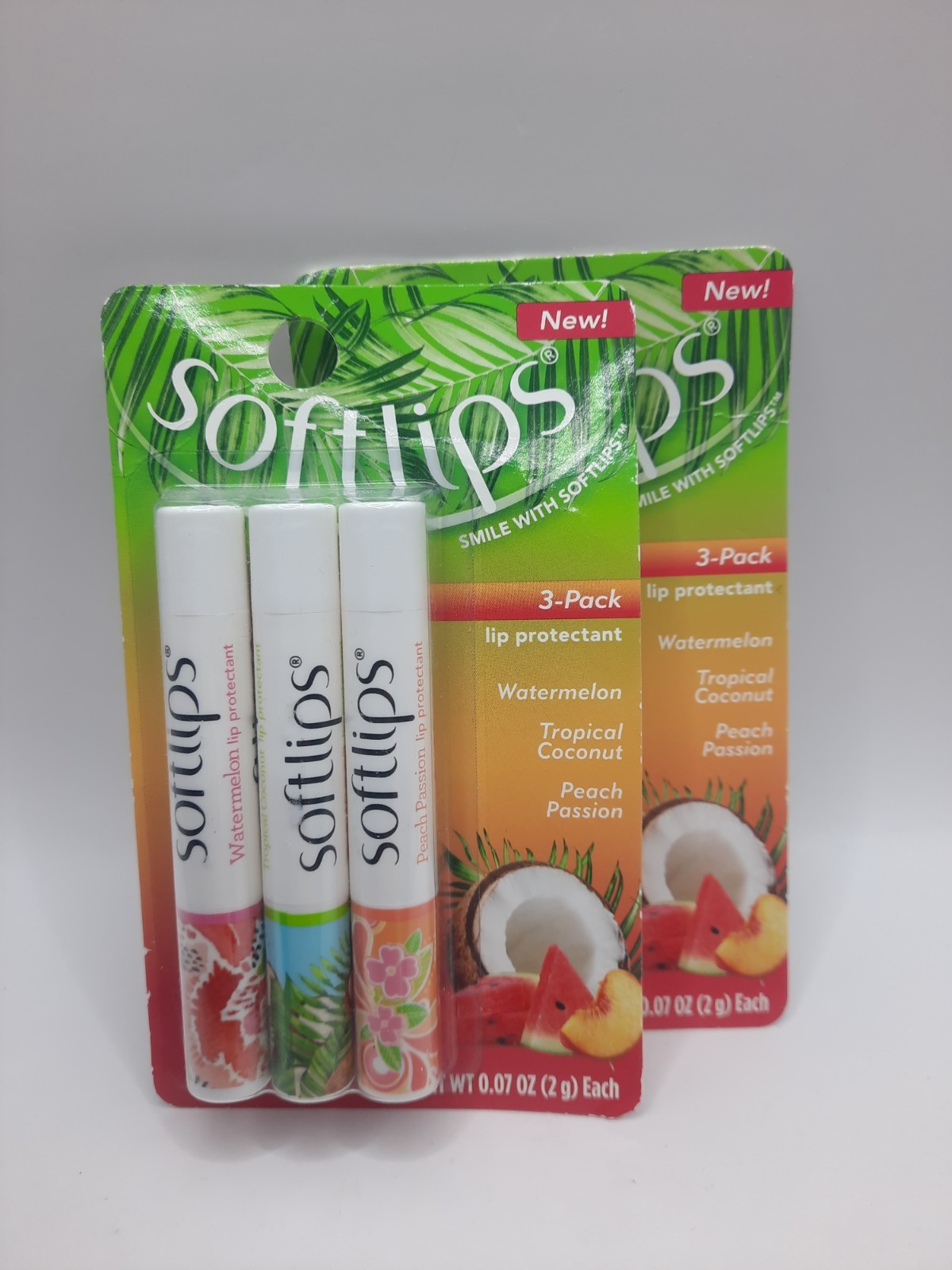 Softlips Daily Lip Moisturizer Tropical Flavored Lip NEW ☆TWO PACK☆ Six Sticks