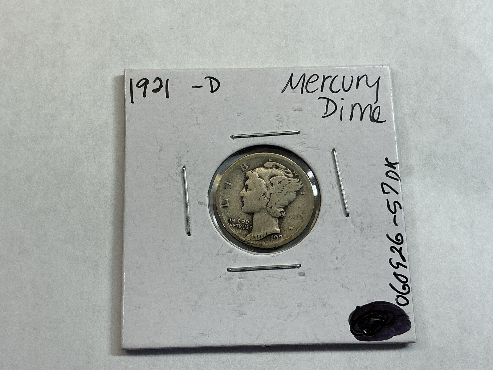 1921-D Mercury Silver Dime VG Condition 060926 57dk