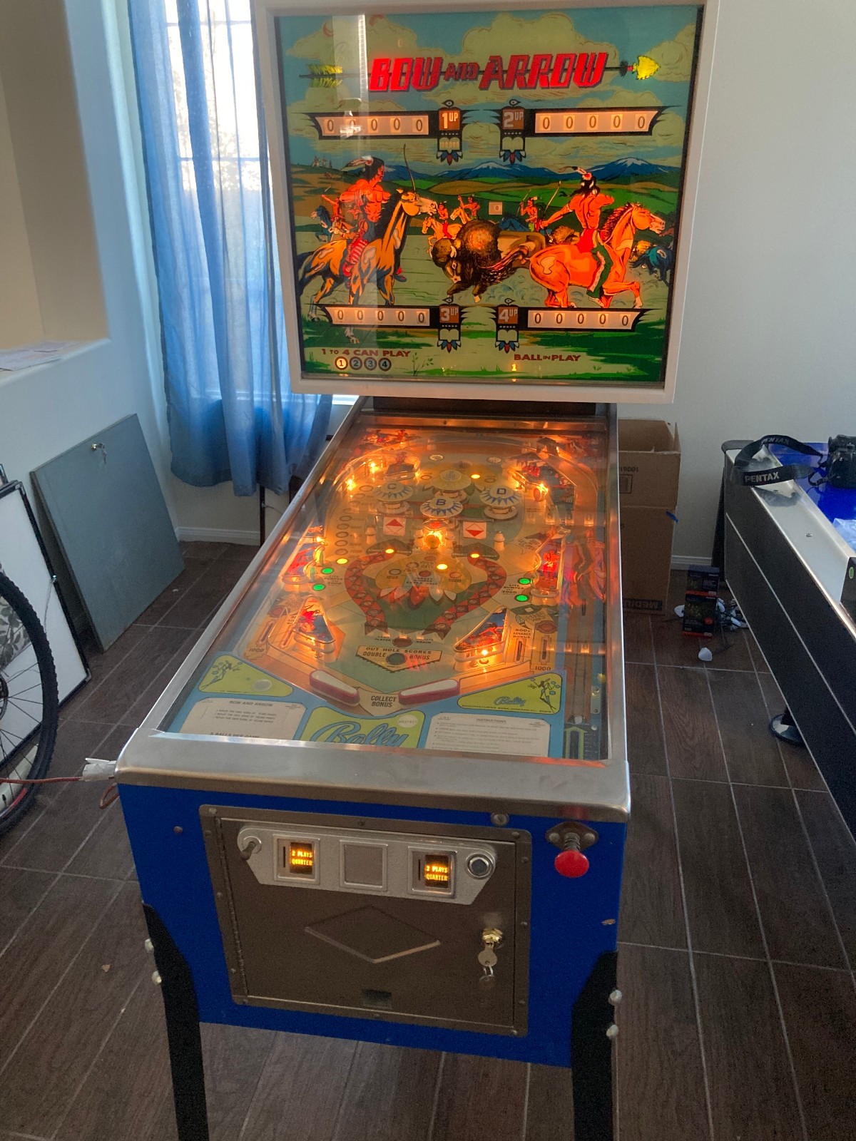 Bally, Bow and Arrow Pinball Machine, 1974