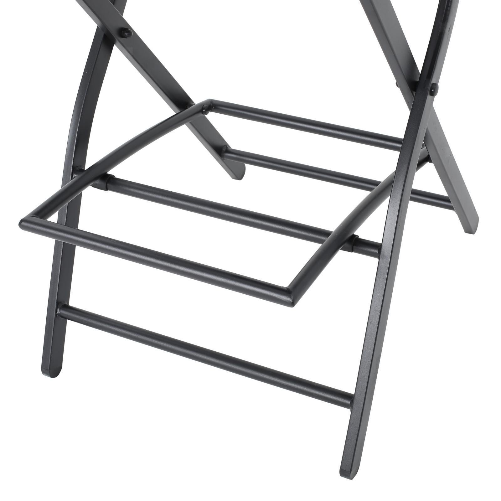 Outdoor Wicker Barstools Faux Rattan Patio Foldable Chair, Multibrown, Set of 2