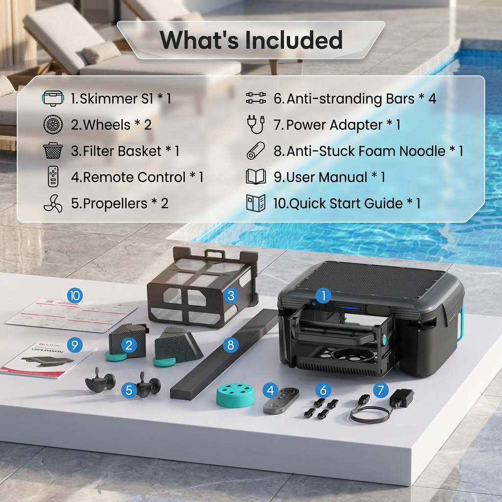 Robotic Pool Cleaner, Wireless Solar Electric Automatic Vacuum, Rechargeable