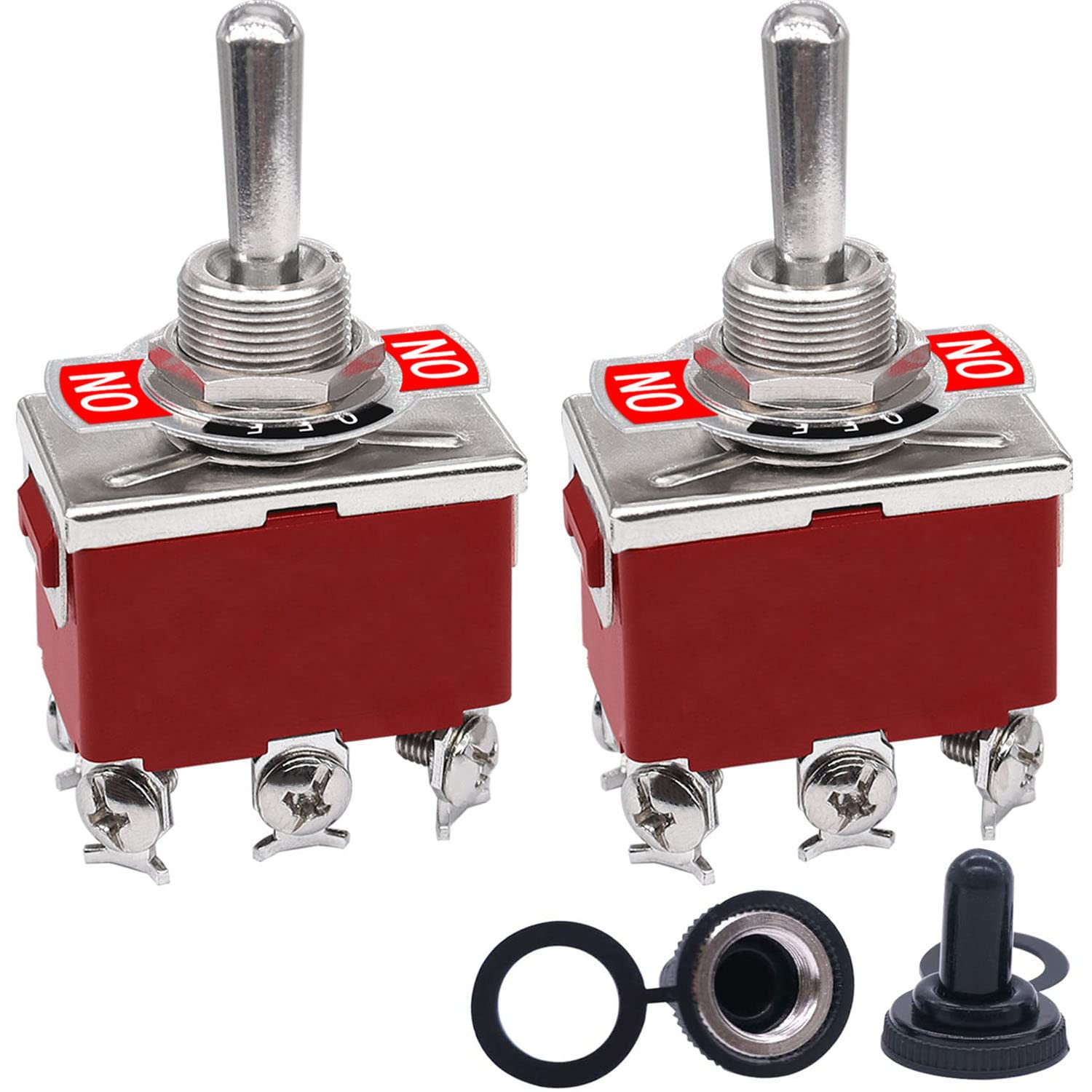 2Pcs Momentary Toggle Switch DPDT (On)-Off-(On) 6 Terminal 3 Position Toggle Swi