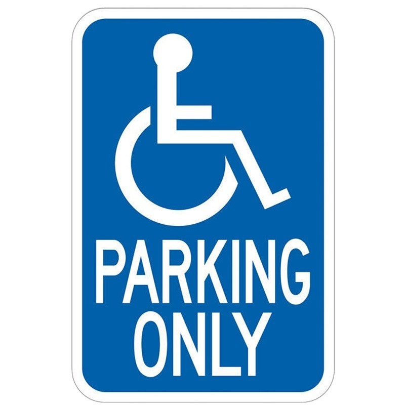 Hy-Ko HW-13 Traffic Sign, Rectangular, PARKING ONLY, White Legend, Blue Backgrou