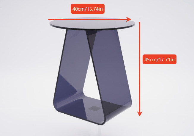 Modern Nightstand, Laser-Cut Acrylic, 8mm Thick Floorstanding Side Table 40x45cm