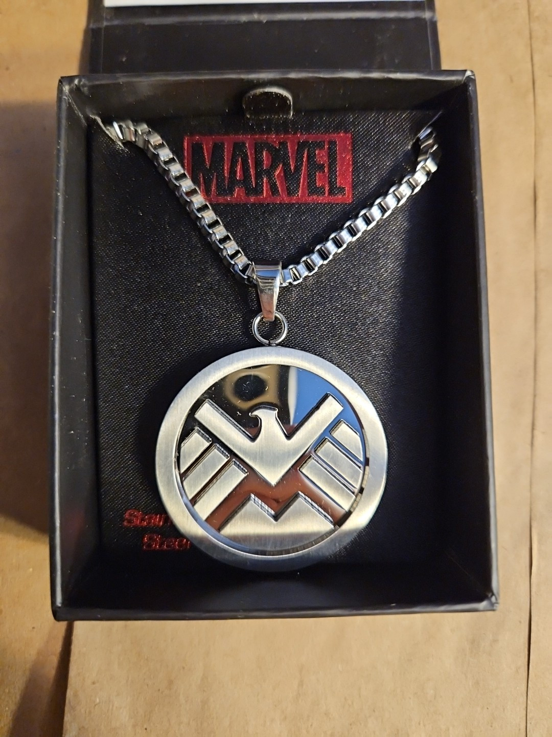 Marvel SHIELD Highly Detailed Men's Logo SS Necklace Pendant New MIB