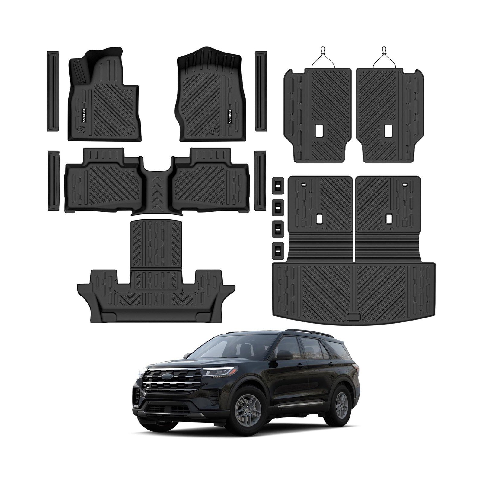 Floor Mat Set for 2020-2025 2026 Ford Explorer 6-Seat—All-Weather, Stain-R