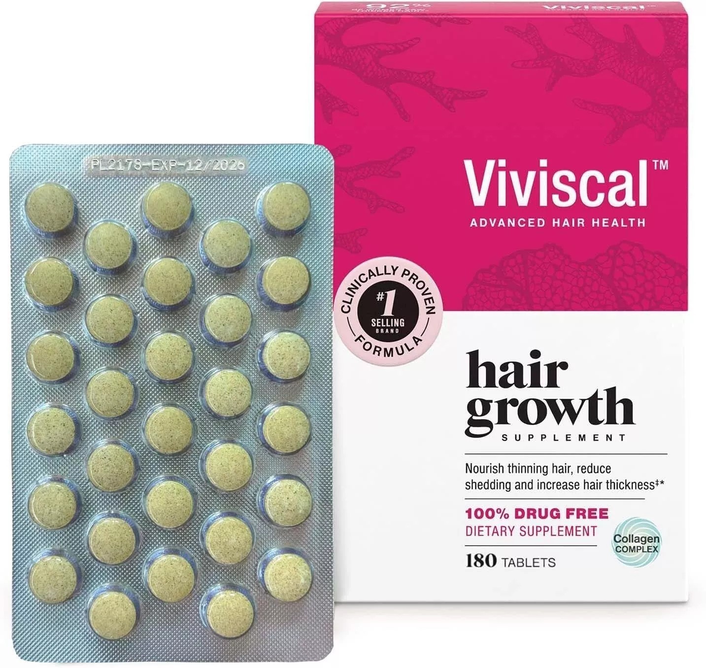 Viviscal Hair Growth Supplement for Women 180 Tablets - 3 Month Supply 2026