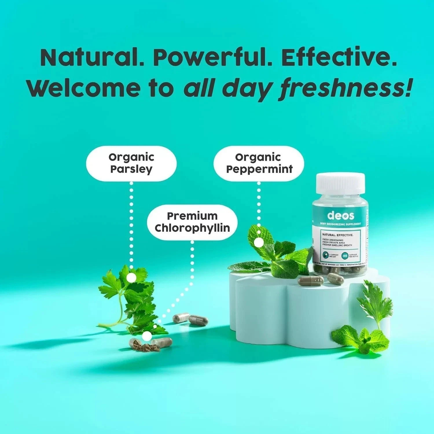 3PACK DEOS Internal Deodorant Supplement – Full Body Deodorizer - (90 Capsules)*